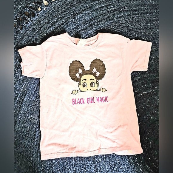 Youth girls extra small black girl magic with lil girl afro puffs t-shirt - Picture 2 of 7